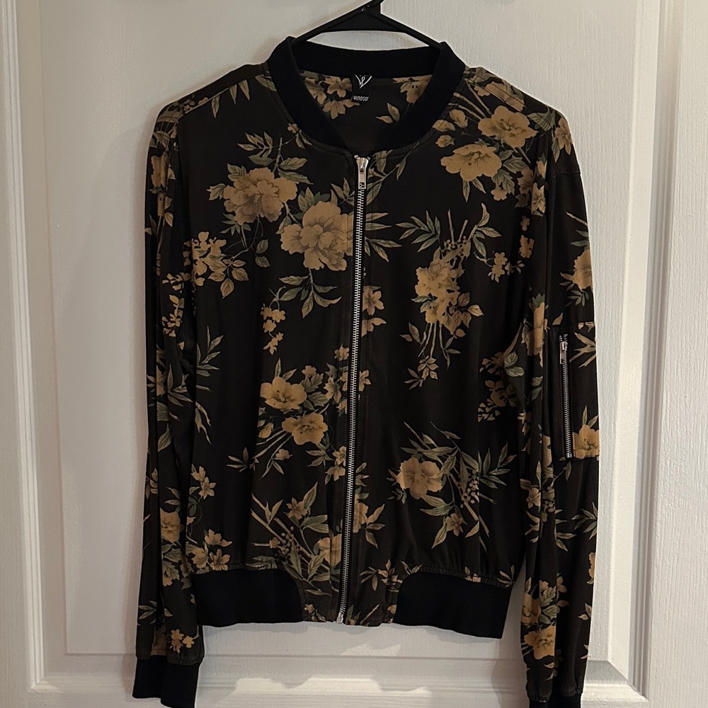 Windsor Black and Gold Floral Bomber Jacket